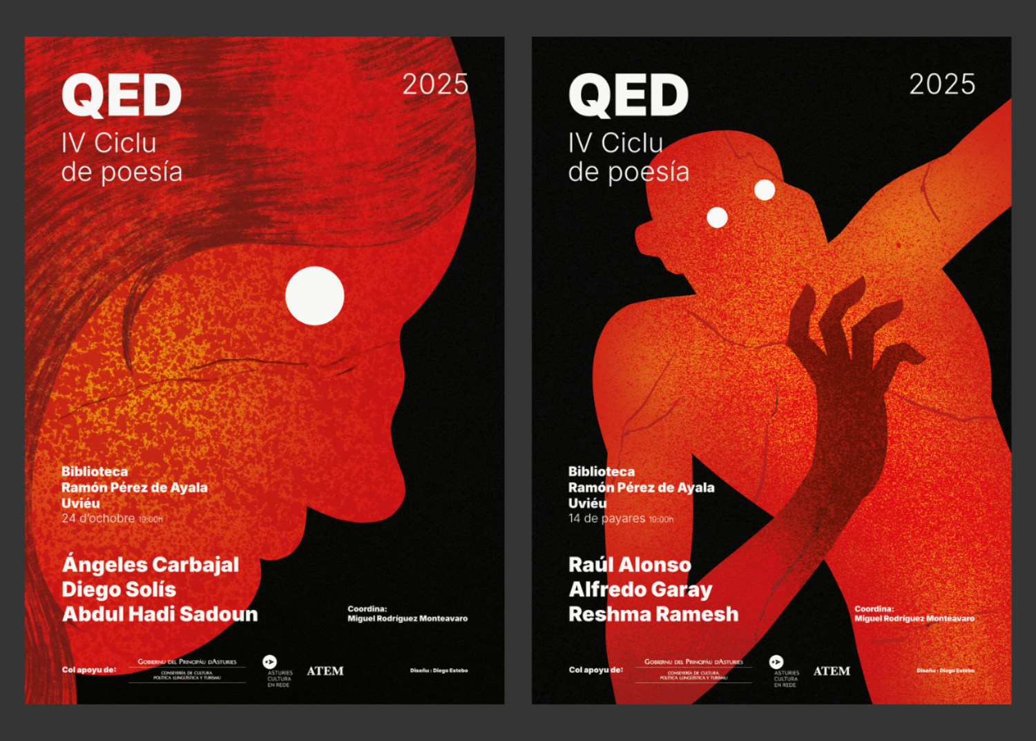 Diseño e ilustraciones del festival de poesía QED