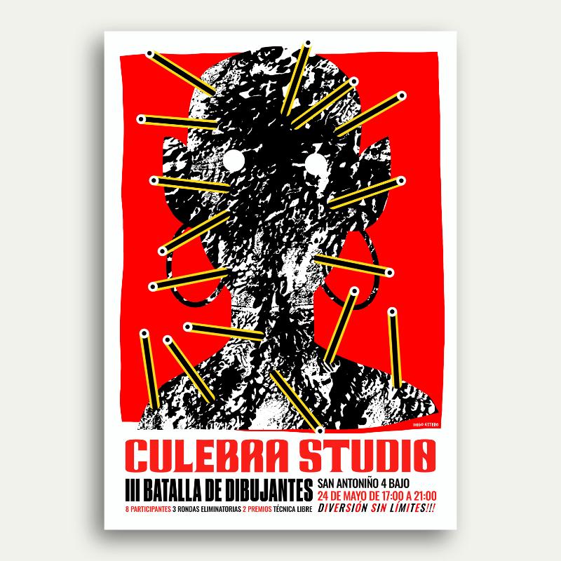 Ilustración de cartel para competición en Culebra estudio